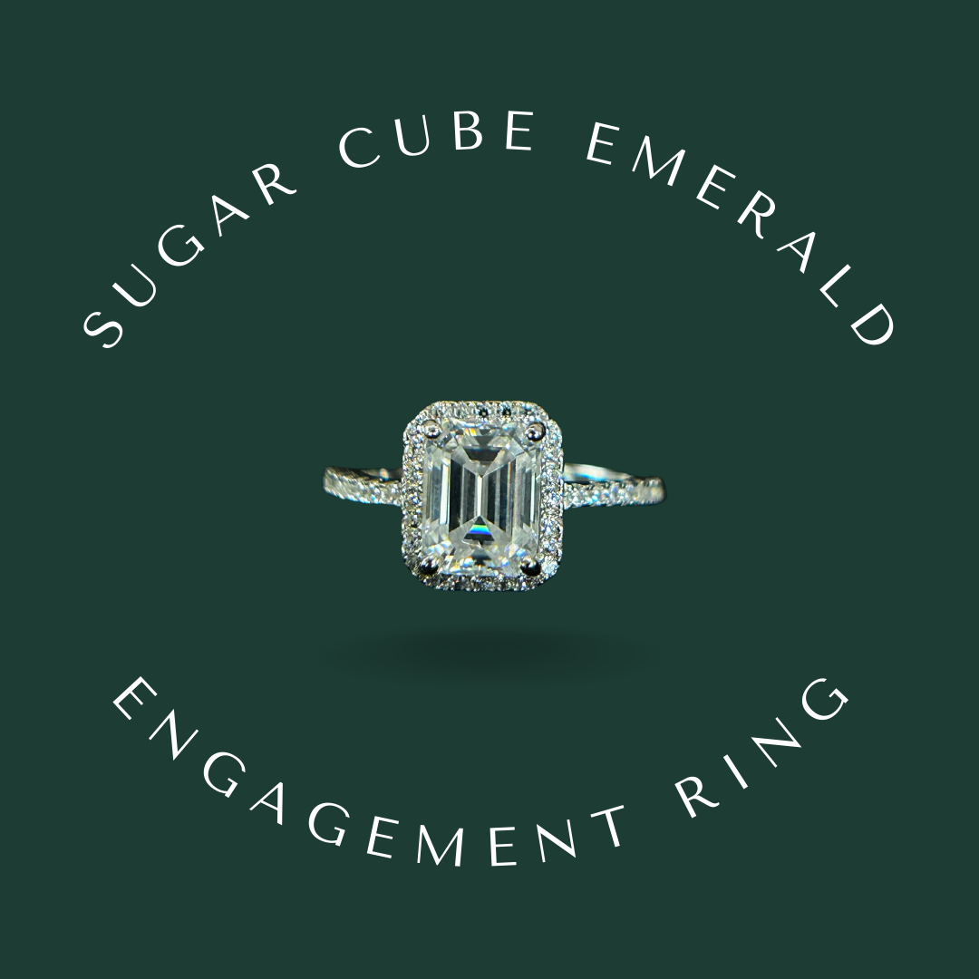 Sugar Cube Emerald Engagement Ring