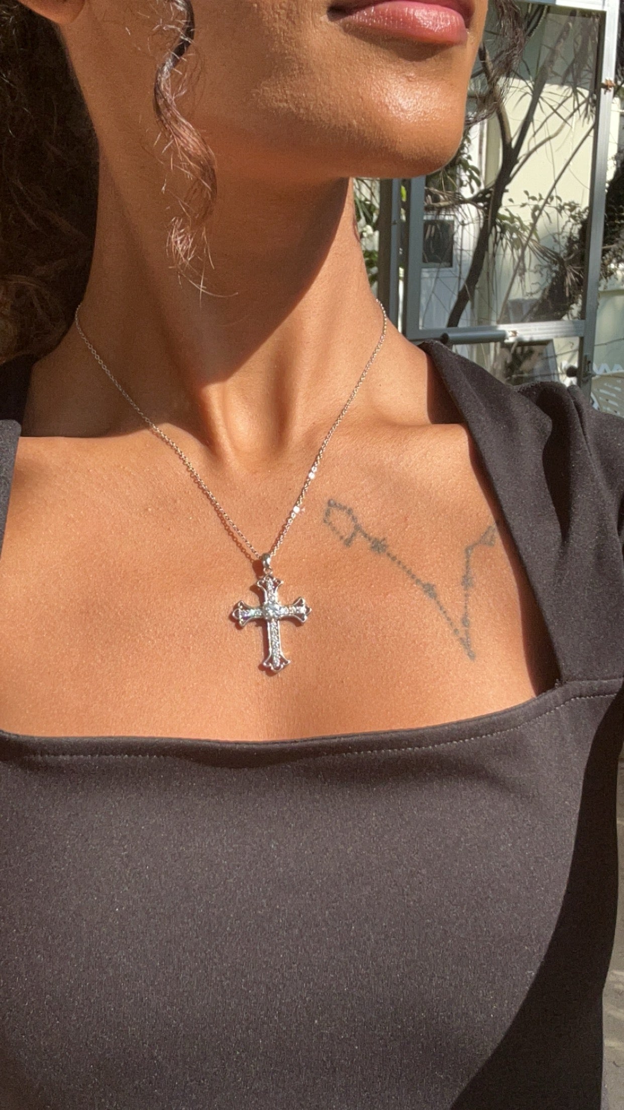 Teresa Cross Necklace Lea Fine Jewelry Moissanite Jewelry