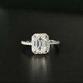 Moissanite Diamond ring with a black background